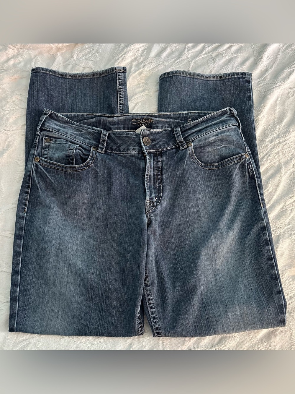 Silver Jeans Dark Wash Low Rise Bootcut Flare Suki Vintage Size 16 W / L 32